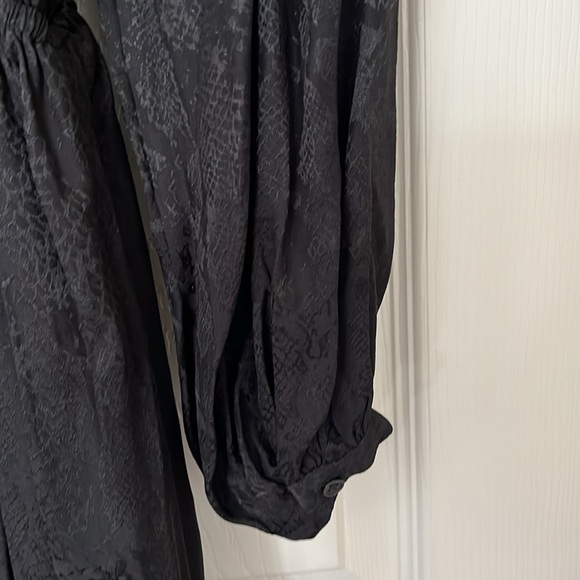 NWT $455 The Kooples LONG BLACK SNAKESKIN JACQUARD DRESS size 3 - Picture 15 of 17